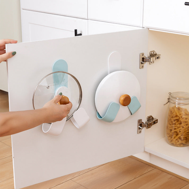 Rotation Adjustment Pan Cover Holder Useful Spoon Pot Lid Shelf Cooking Storage Kitchen Decor Tool Stand Holder PearlNestDecor.com