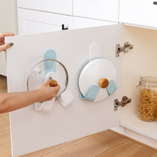 Rotation Adjustment Pan Cover Holder Useful Spoon Pot Lid Shelf Cooking Storage Kitchen Decor Tool Stand Holder PearlNestDecor.com