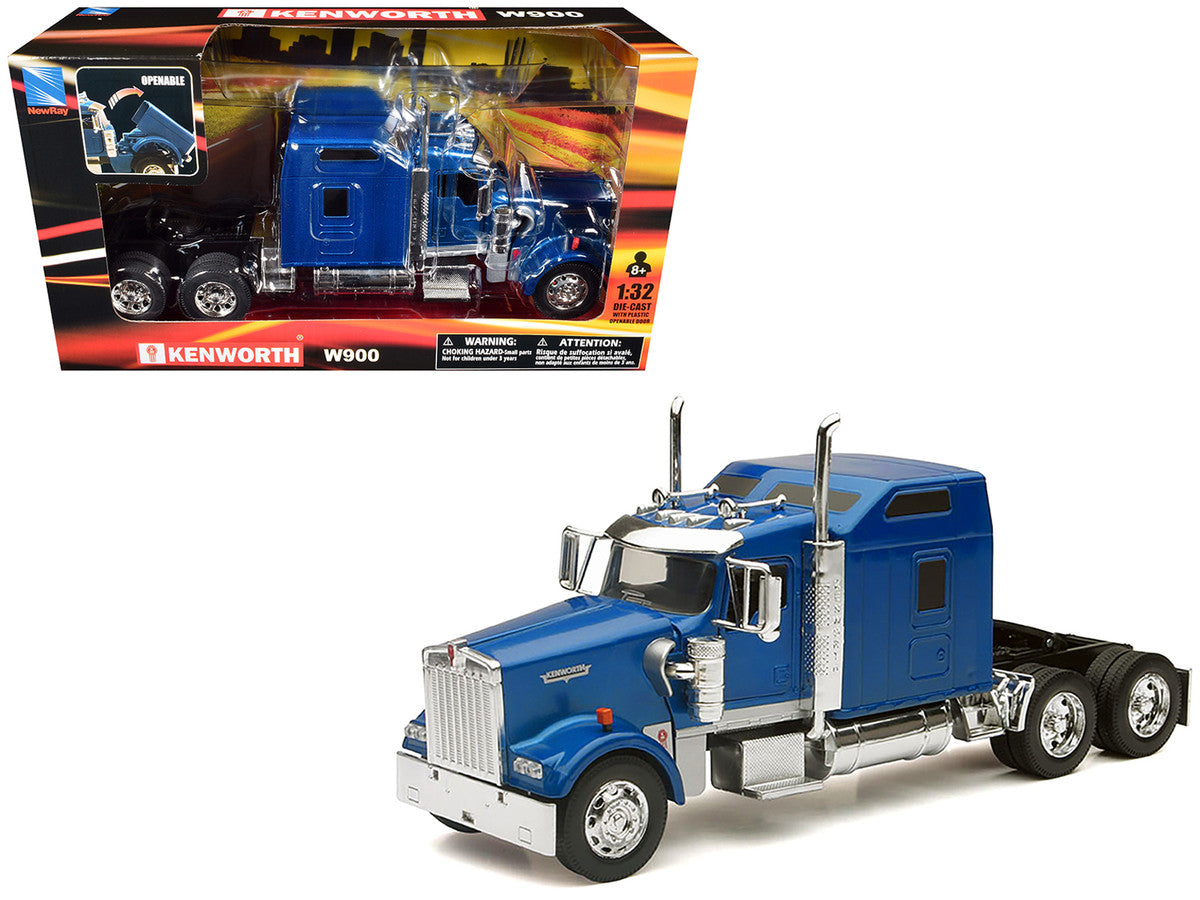 Kenworth W900 Truck Tractor Blue Metallic 1/32 Diecast Model by New Ray LuxuryLifeWay Online Store