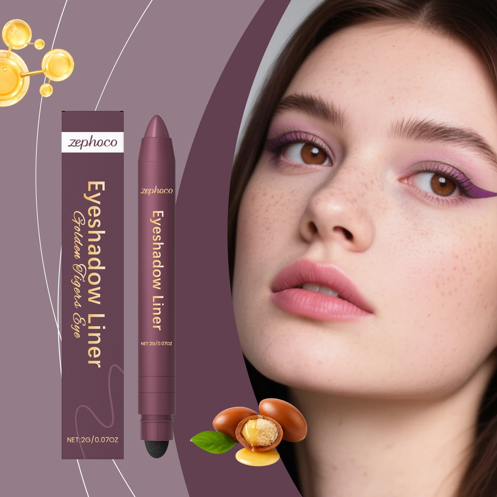 2-in-1 Eyeliner Pencil Golden Tiger's Eye Tri Light Beauty