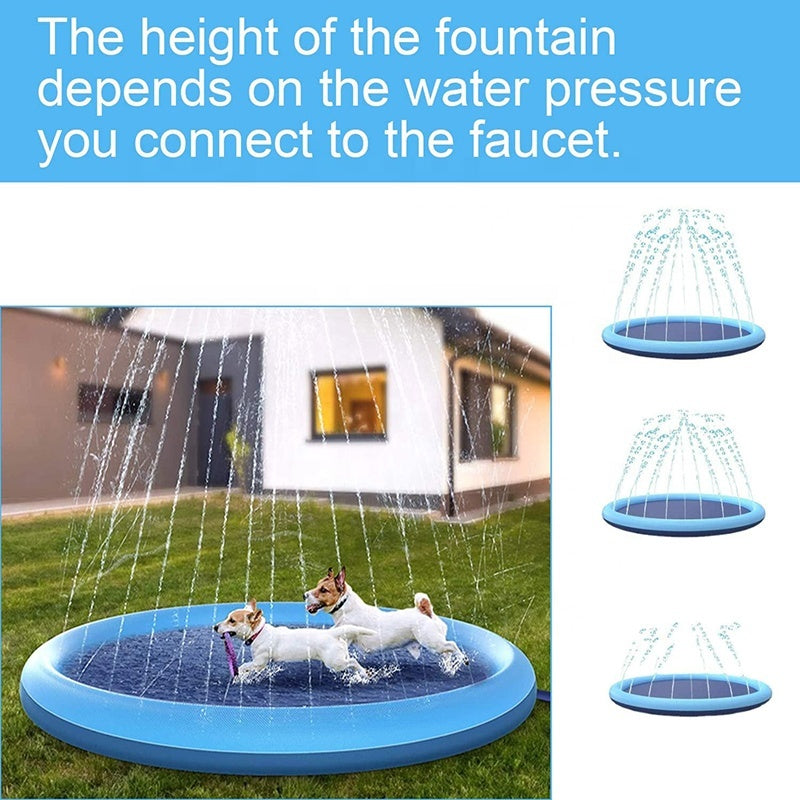 Dog Sprinkler Outdoor Toys Dog Swimming Mat Anti-Slip Dog Pool Splash  Pad Pets Fashion