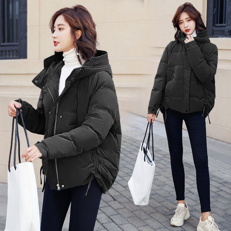 Long Sleeve Mid-Length Pocket Zip Cotton Jacket Pi-Mart