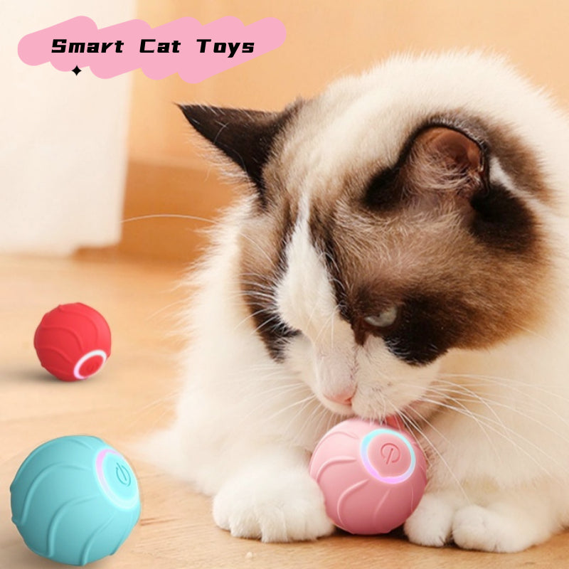 Smart Cat Toys Rolling Ball Pet Cat Owner Interactive Pets Toys Automatic Bouncing Ball USB Self Hi Teasing Kittens Jumping Ball Pets Fashion