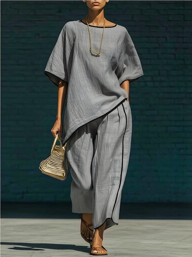 Casual Resort-Style Fashionable Loose Two-Piece Set For Women NorixaFashion.com