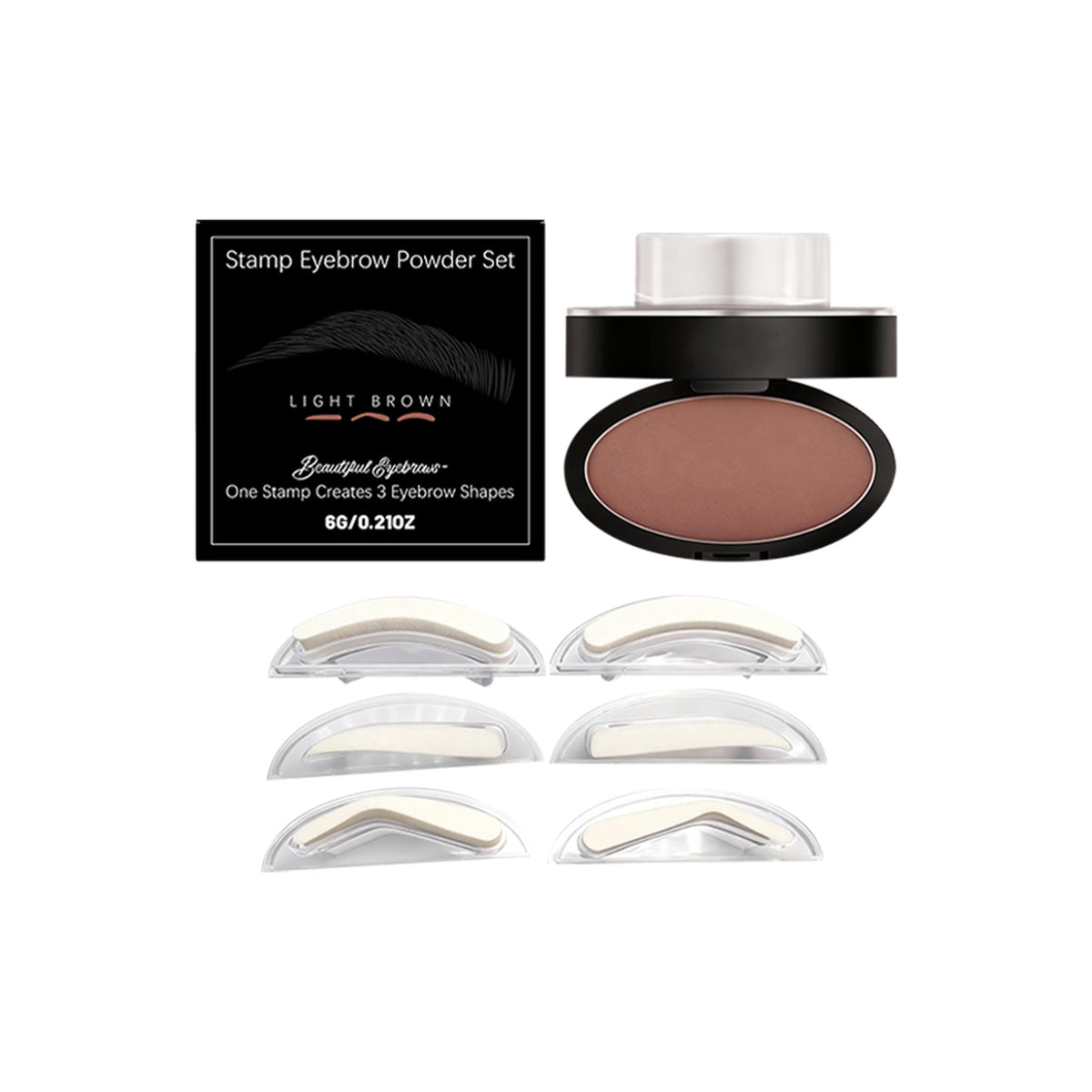 Three Dimensional Natural Filling Eyebrow Shape Eyebrow Makeup Smooth Texture Easy To Use Waterproof Seal Eyebrow Powder Set Light Brown 6g 1 Box Tri Light Beauty
