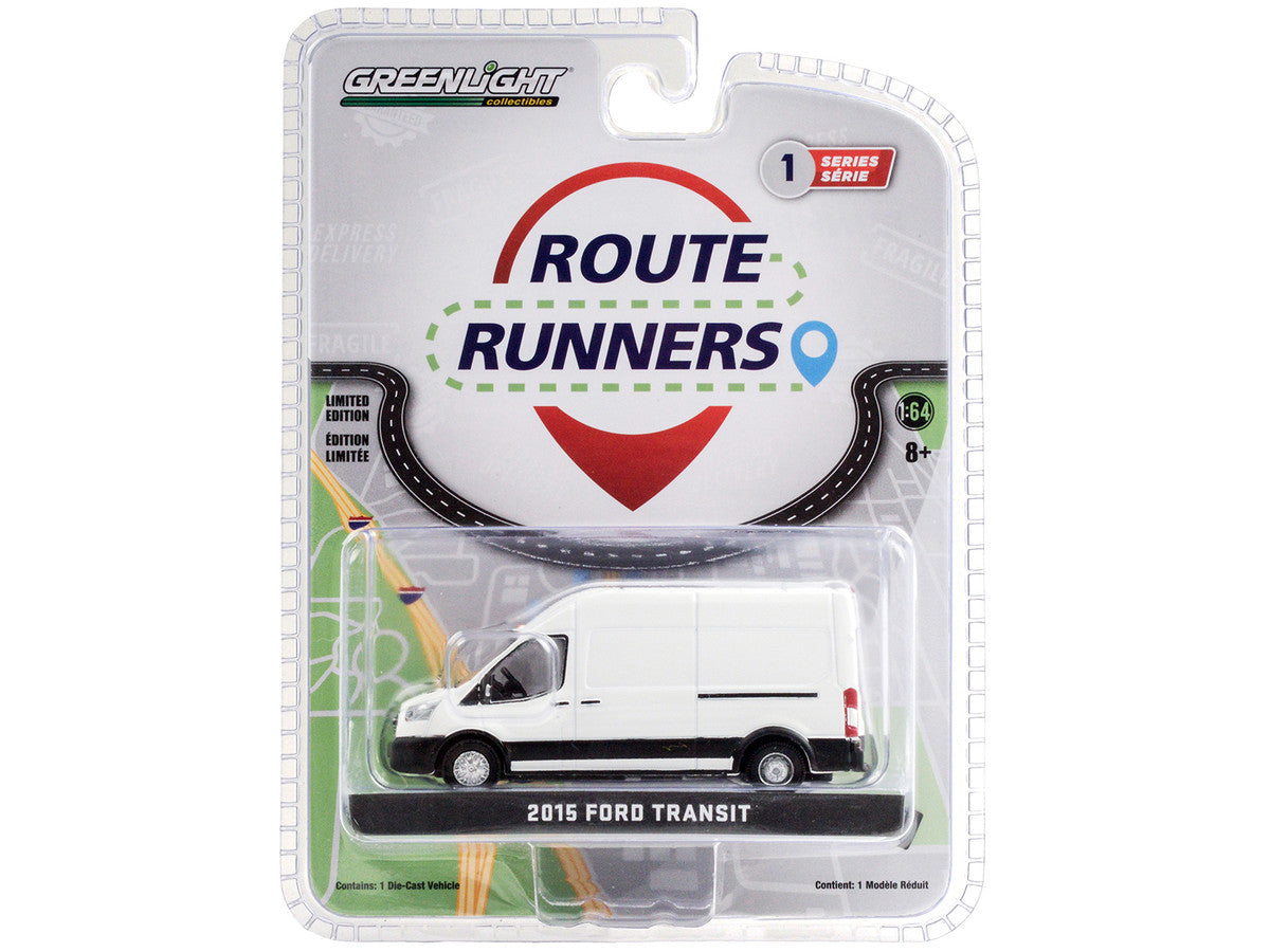 2015 Ford Transit High Roof Van Oxford White "Route Runners" Series 1 1/64 Diecast Model by Greenlight LuxuryLifeWay Online Store
