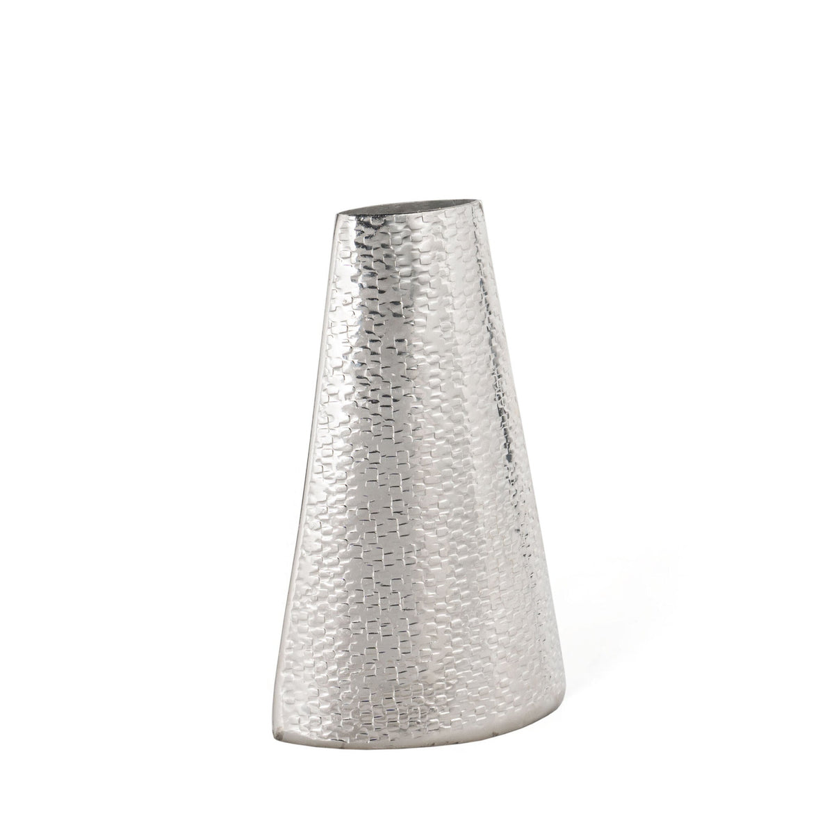 10" Silver Hammered Cone Aluminum Table Vase LuxuryLifeWay Online Store