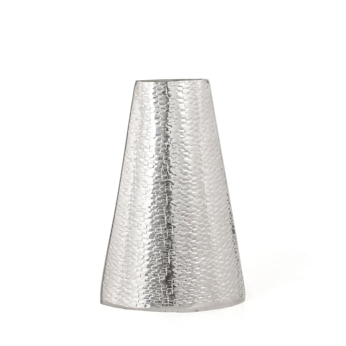 10" Silver Hammered Cone Aluminum Table Vase LuxuryLifeWay Online Store