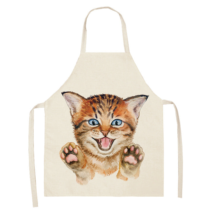 Explosive Animal Animation Multifunctional Kitchen Apron Cotton And Linen Apron PearlNestDecor.com