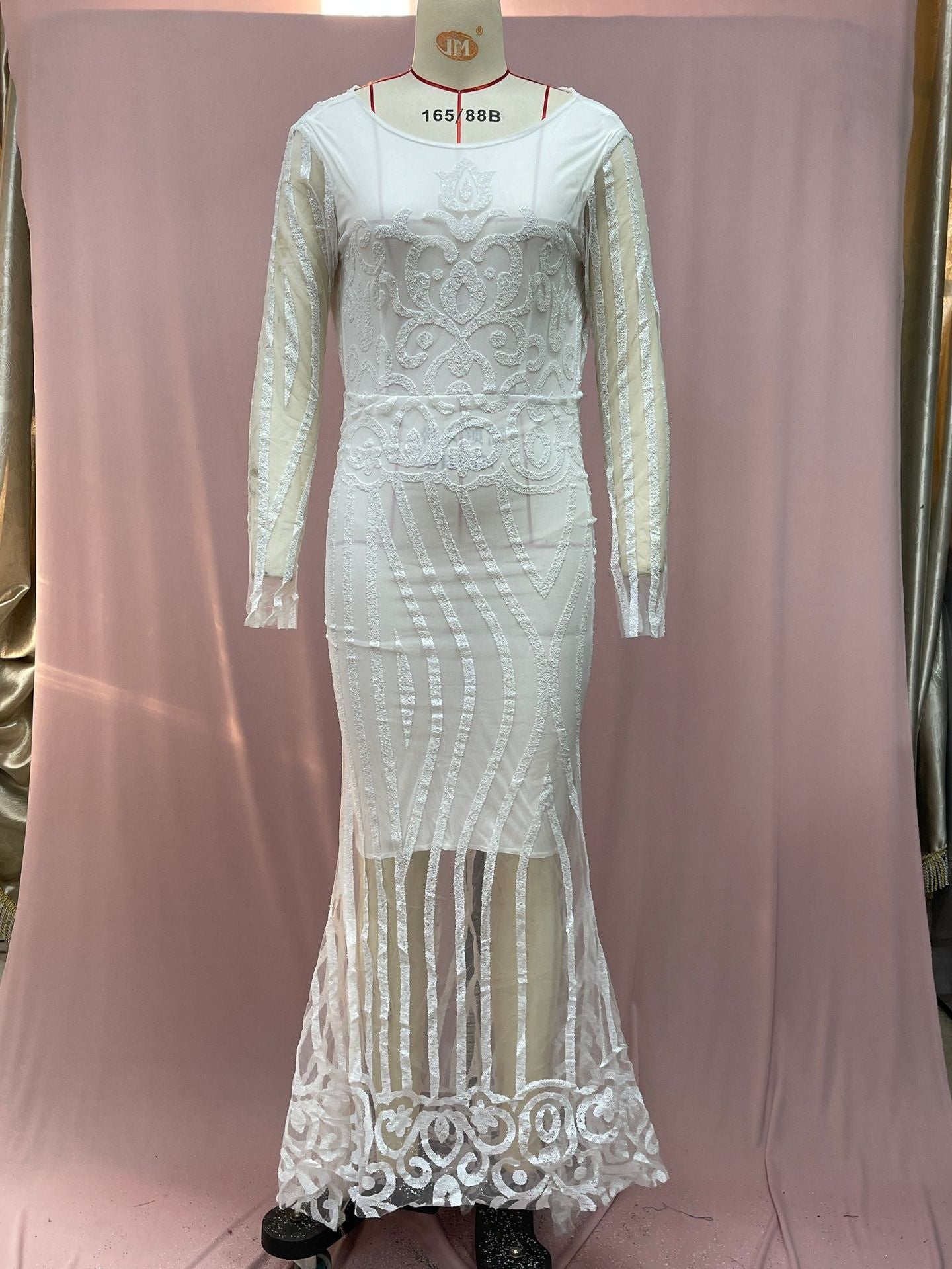 Sexy Gold Long Sleeve Dress Women NorixaFashion.com