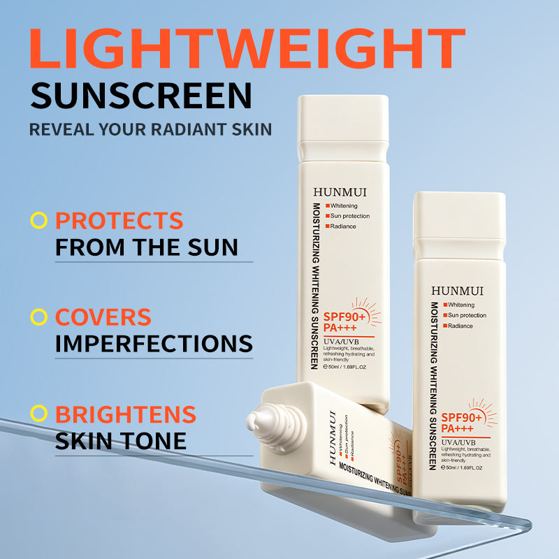 HUNMUI Moisturizing Double Protection Sunscreen 50ml SPF90 PA Innovative Version Tri Light Beauty