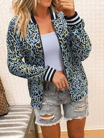 Women's Jacket Zipper Casual Bomber Jacket Coat Stand Collar Short Clothes