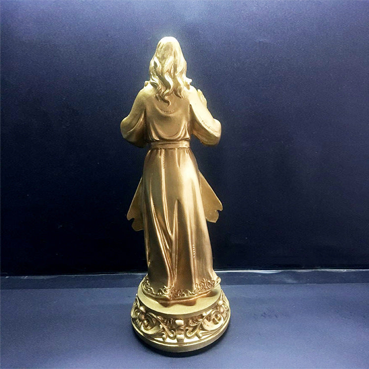 Bright Gold Jesus Mercy Sculpture Catholic PearlNestDecor.com