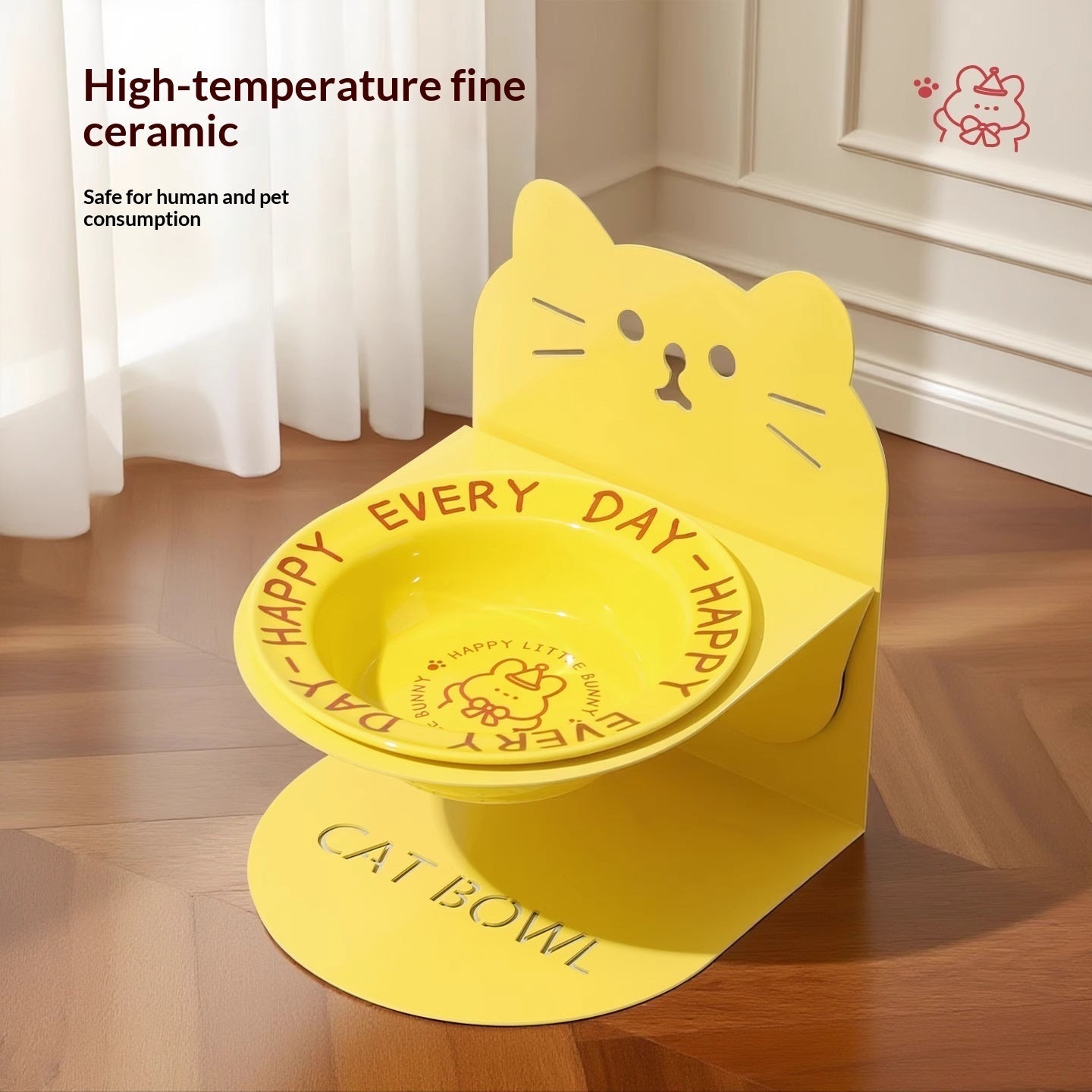 Ceramic Cat Food Cat Magnetic High-legged Cat Bowl Stand Cat Food Bowl Cervical Spine Protection Dog Bowl Pets Fashion