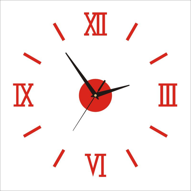 Creative acrylic mirror wall clock DIY stereo hanging PearlNestDecor.com