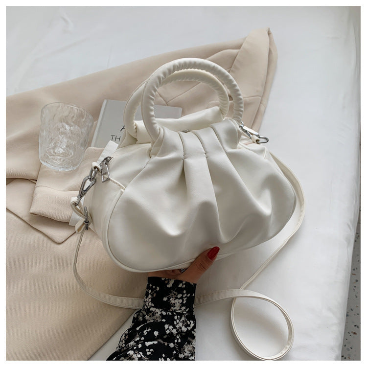 Versatile Womens Retro Cloud-Print Pleated Shoulder Crossbody Bag LadyShow.Store