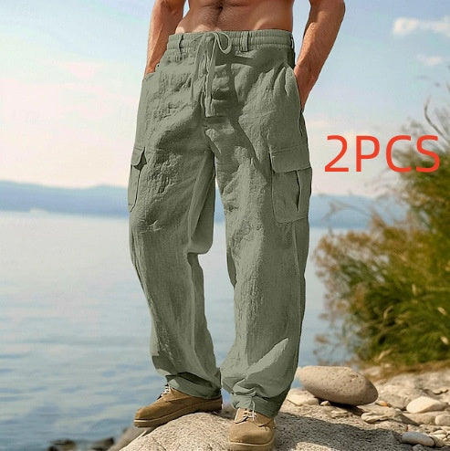 Men's Four Seasons Thin Loose Casual Wide-leg Pants NorixaFashion.com