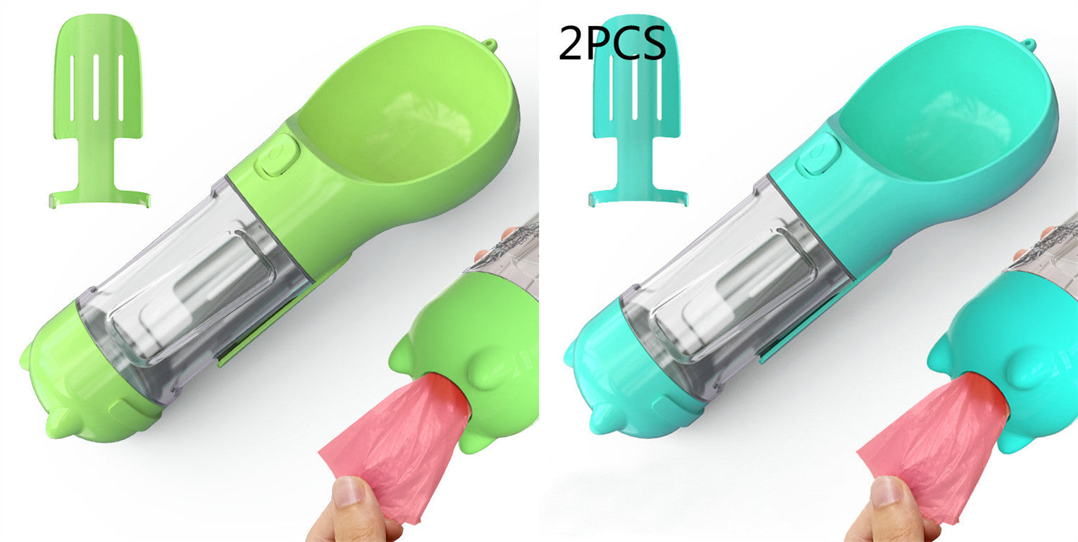 Pet Water Bottle Feeder Bowl Garbage Bag Storage Portable Pet Outdoor Travel 3 In 1 Dog Water Bottle Pets Fashion