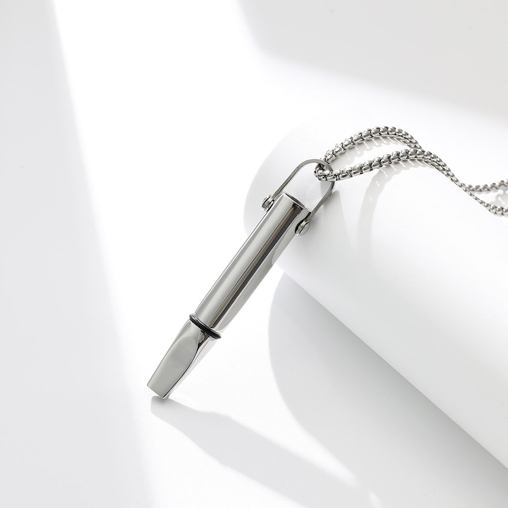 Breathing Resistance Whistle Necklace Round Tube Built-in Cotton Core LadyShow.Store