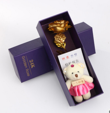 24K Gold Foil Purple Rose - Mother's Day Gift LadyShow.Store