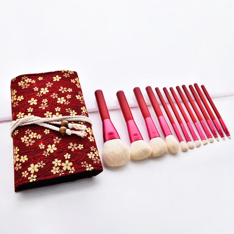 12-Piece Ruby Red Makeup Brush Set LadyShow.Store