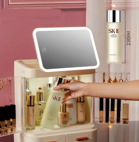 Lighted Mirror Makeup Storage Box LadyShow.Store