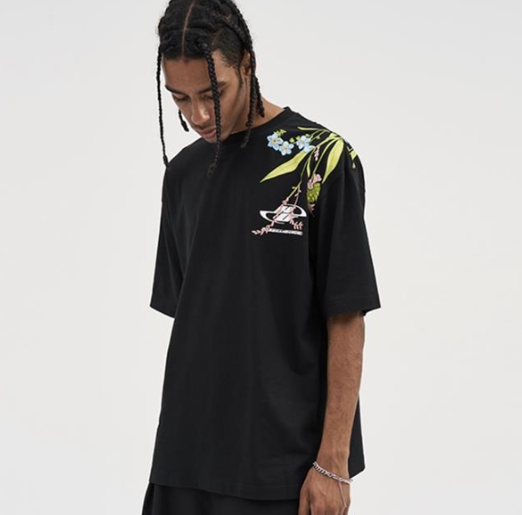 Floral Embroidered Short-Sleeved T-Shirt Pi-Mart
