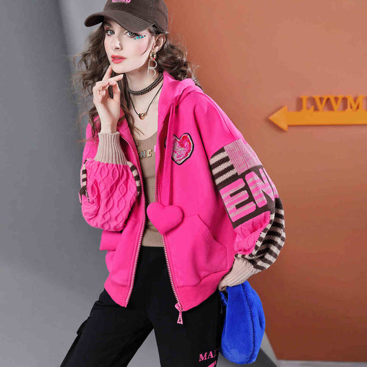 Women's Hooded Knitted Top Baggy Coat Best YouTube Store