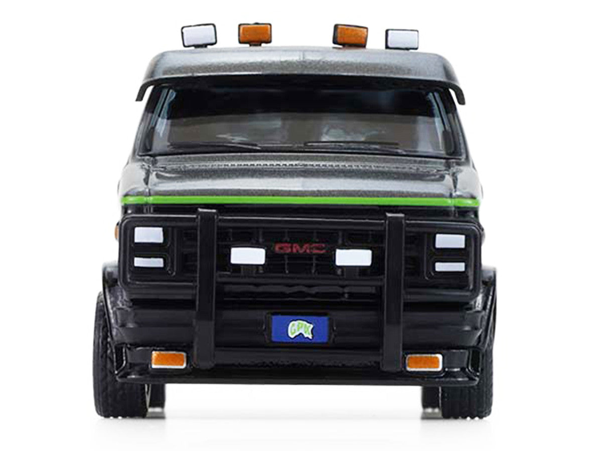 1983 GMC Vandura Van Gray Metallic and Black with Green Slime Graphics "Petey Da Fool" "Garbage Pail Kids" Series 8 1/64 Diecast Model Car by Greenlight LuxuryLifeWay Online Store