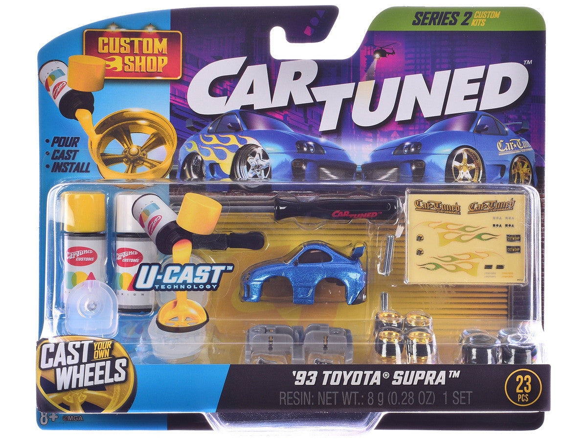 1987 Toyota SR5 Pickup Truck White and 1993 Toyota Supra Blue "Custom Shop" 2 Car Set Diecast Model Cars by CarTuned LuxuryLifeWay Online Store