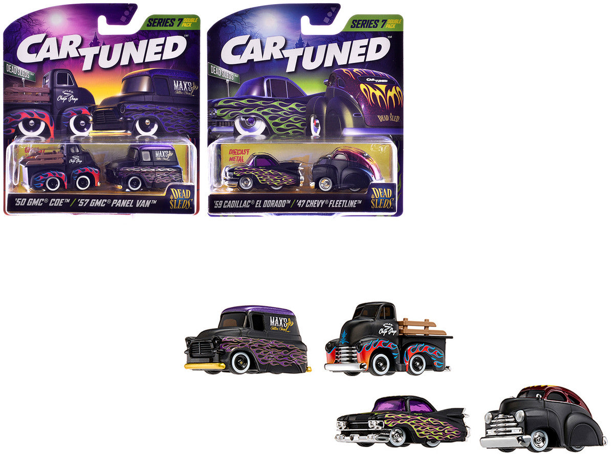 "Dead Sleds" Double Pack Series 7 Set of 4 Cars Diecast Model Cars by CarTuned LuxuryLifeWay Online Store