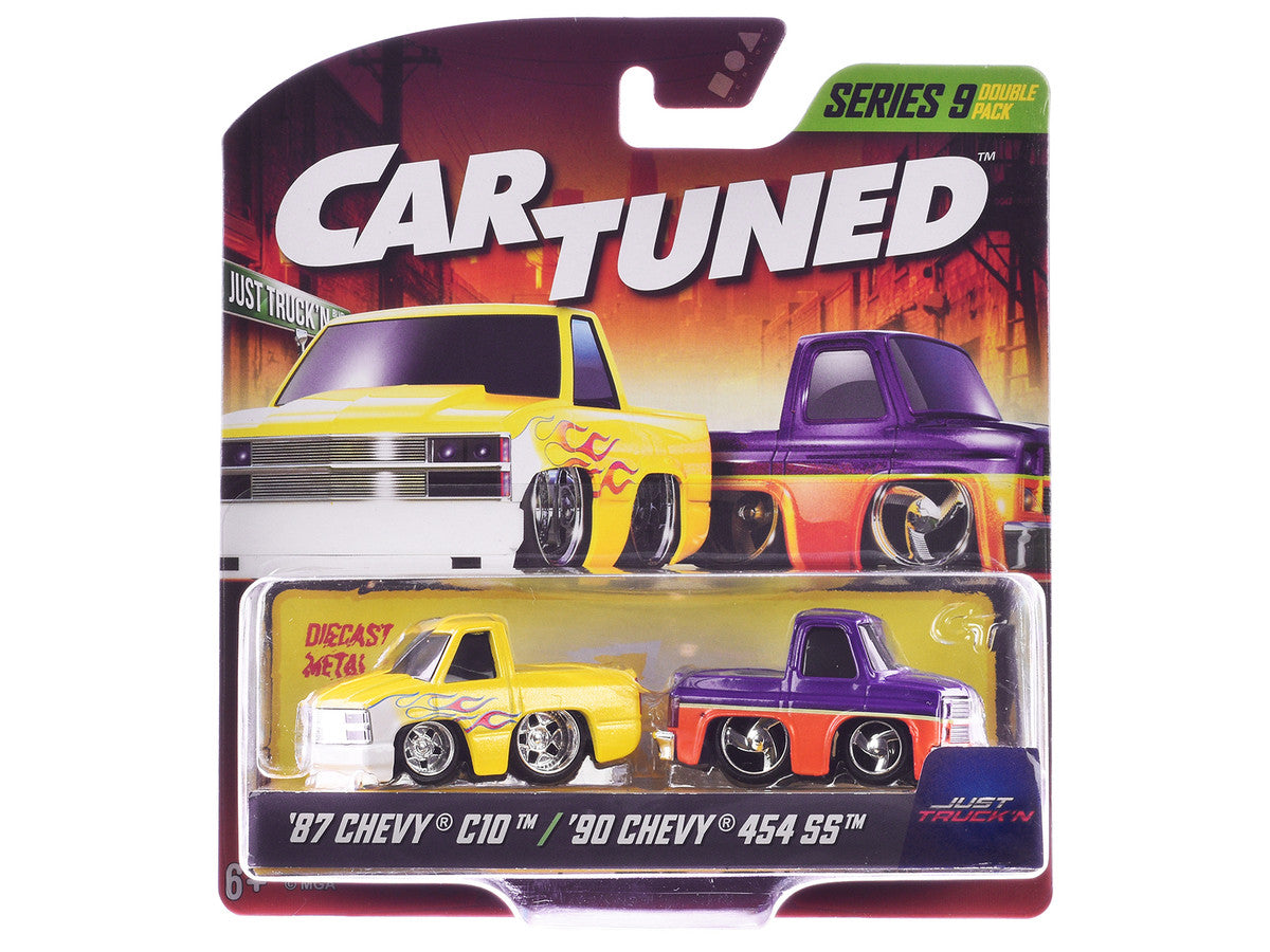 "Just Truck'n" Double Pack Series 9 Set of 4 Cars Diecast Model Cars by CarTuned LuxuryLifeWay Online Store