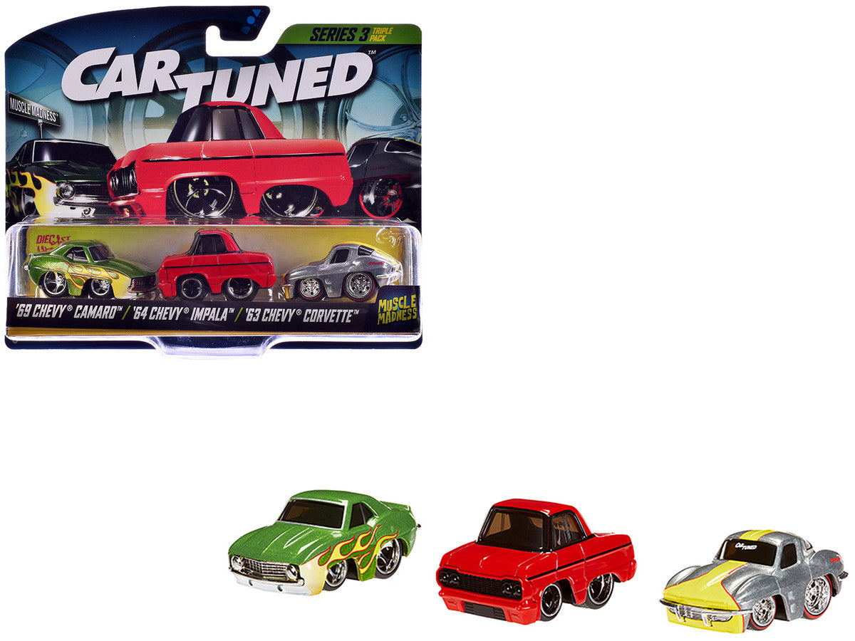 "Lowriders" Series 3 Chevrolet Triple Pack Set of 3 Cars Diecast Model Cars by CarTuned LuxuryLifeWay Online Store
