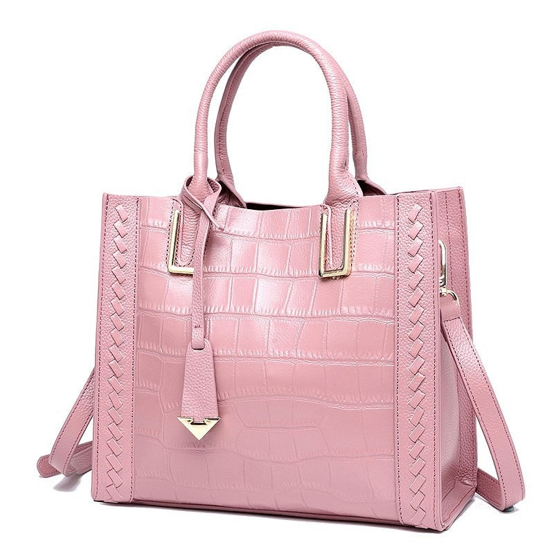 Pattern Woven Leather Tote Handbag for Women LadyShow.Store