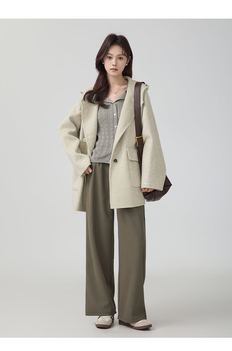 High-grade Short Hooded Woolen Coat Best YouTube Store