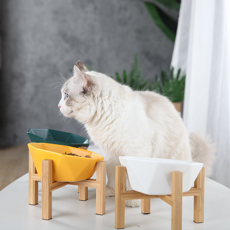 Ceramic high-footed cat food bowl Pets Fashion