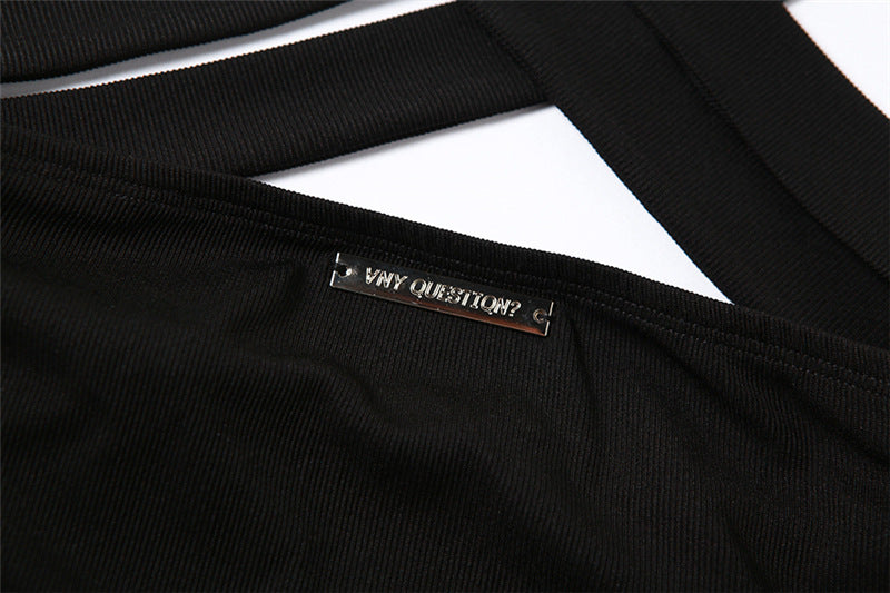 Sexy Backless Straight Neck Dress NorixaFashion.com