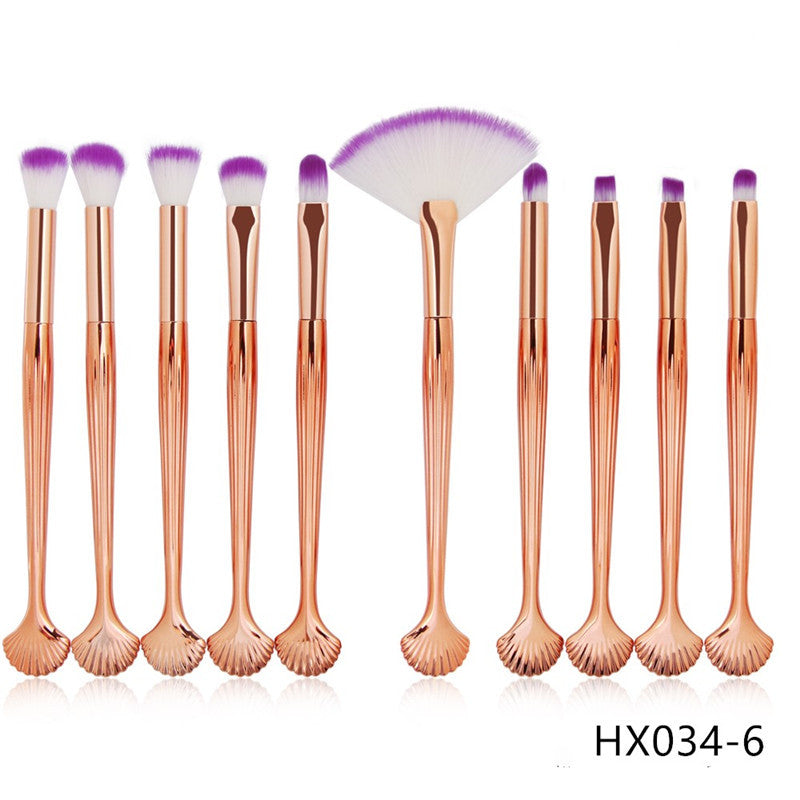 The Shell Makeup Brush Set - Purple bristles CJD2