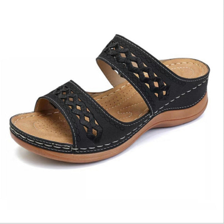 Thick Sole Retro Sewing Ethnic Style Casual Women's Slippers LadyShow.Store