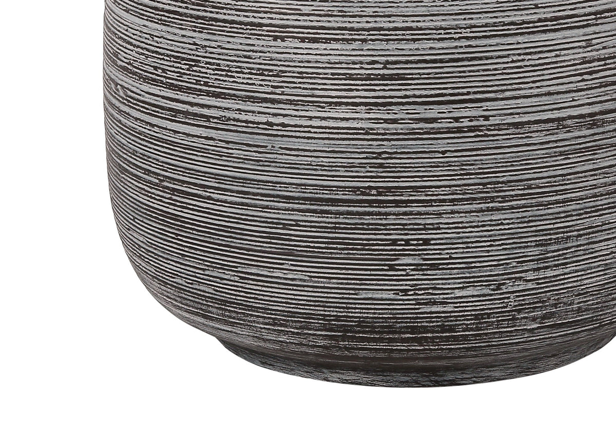 19" Gray Ceramic Round Table Lamp With Ivory Drum Shade LuxuryLifeWay Online Store