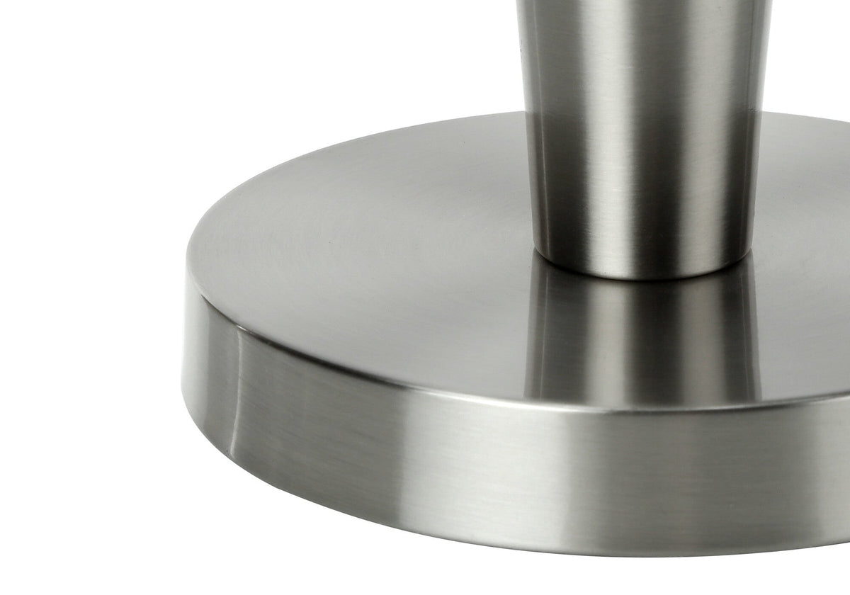 Set of Two 24" Silver Metal Candlestick USB Table Lamps With Gray Drum Shade LuxuryLifeWay Online Store