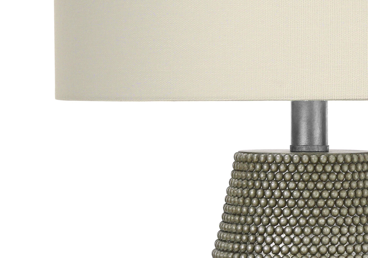 24" Gray Round Table Lamp With Ivory Drum Shade LuxuryLifeWay Online Store