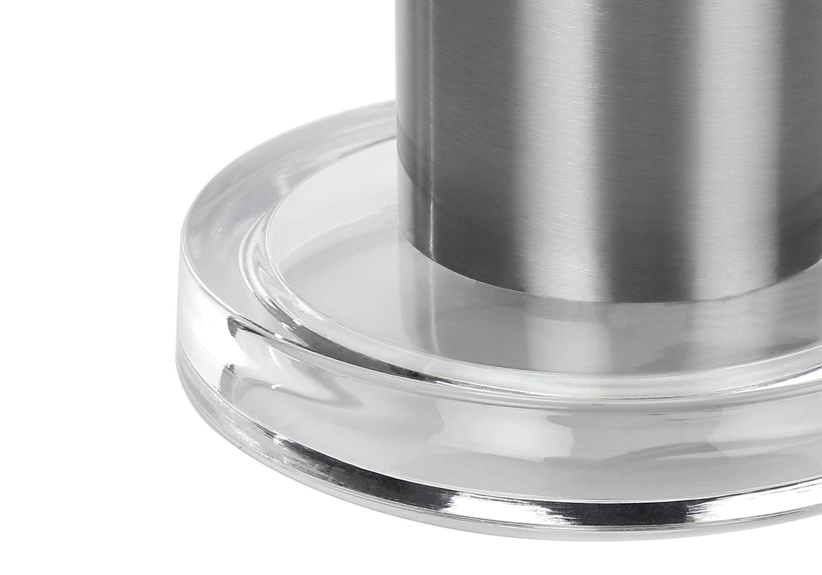 28" Silver Acrylic Cylinder Table Lamp With Ivory Drum Shade LuxuryLifeWay Online Store