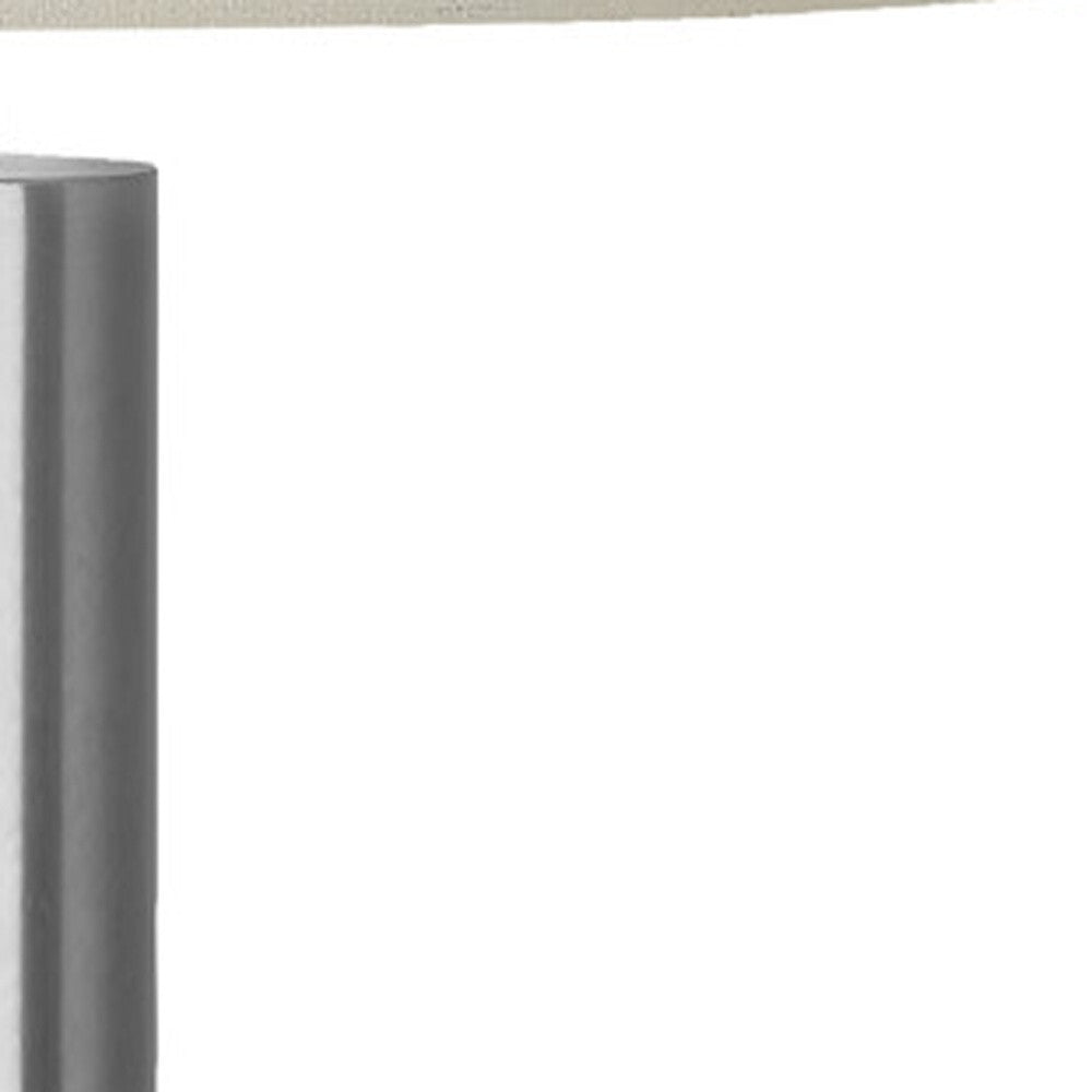 28" Silver Acrylic Cylinder Table Lamp With Ivory Drum Shade LuxuryLifeWay Online Store