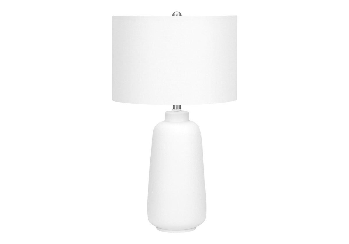 26" Cream Ceramic Cylinder Table Lamp With Cream Drum Shade LuxuryLifeWay Online Store