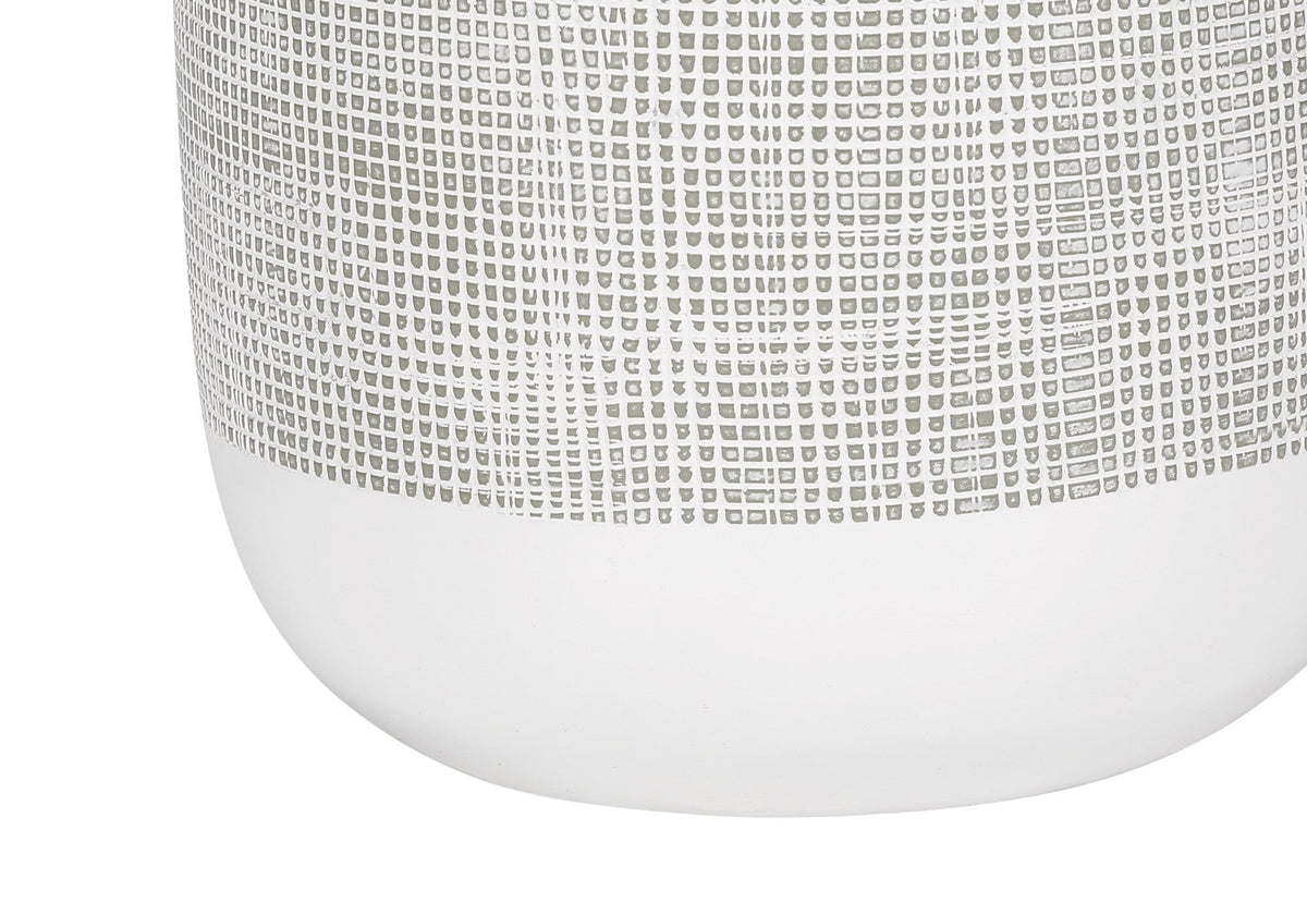 27" Gray and White Ceramic Round Table Lamp With Gray Drum Shade LuxuryLifeWay Online Store