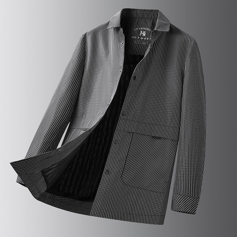 Plus Size Men's Clothing Loose Stand Collar Coat Best YouTube Store