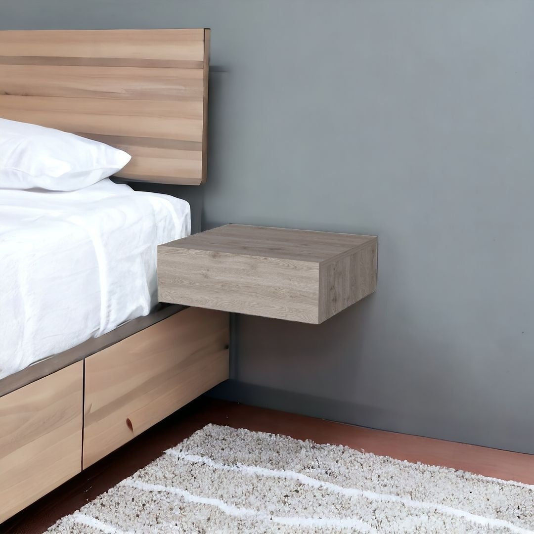 5" Gray One Drawer Faux Wood Floating Nightstand LuxuryLifeWay Online Store