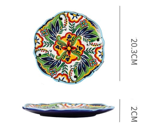 Underglaze Ceramic Tableware Bohemian Household Dishes LadyShow.Store