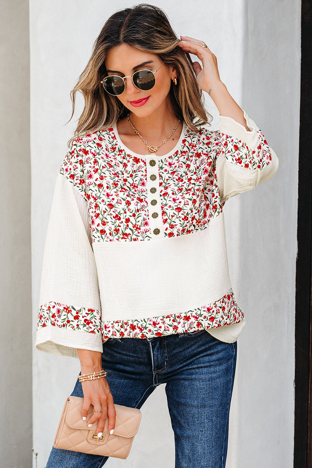 Penny 3 4 Sleeve Blouse LuxuryLifeWay Online Store